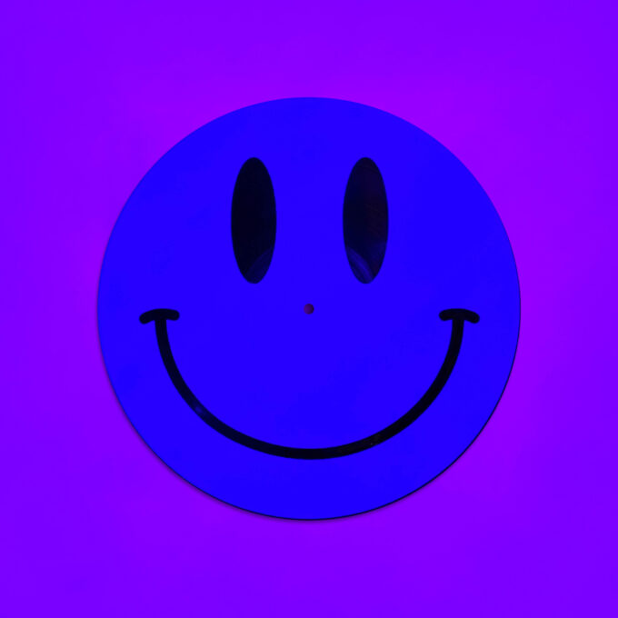 Reversible 12” Vinyl in UV Fluorescent Blue