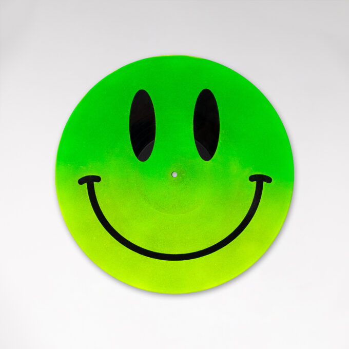 Reversible 12” Vinyl in UV Fluorescent Green & Yellow