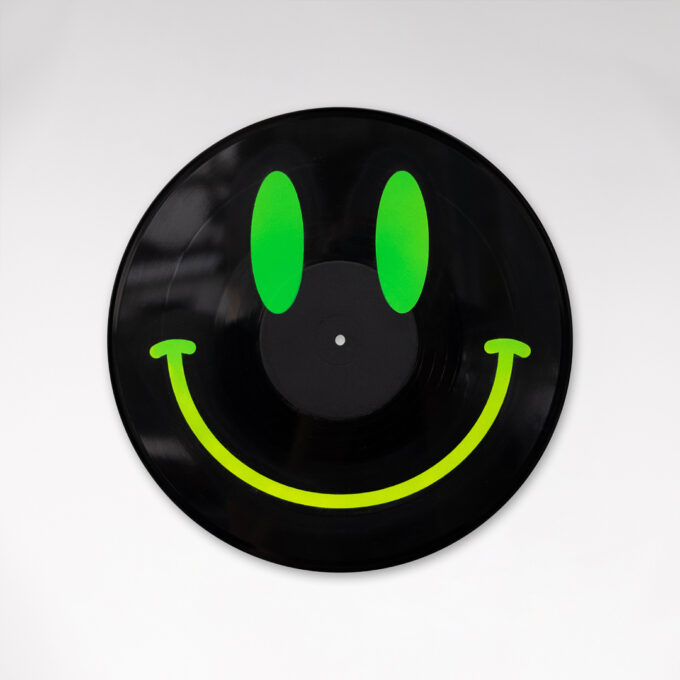 Reversible 12” Vinyl in UV Fluorescent Green & Yellow