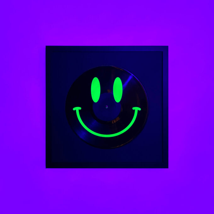 Reversible 12” Vinyl in UV Fluorescent Green