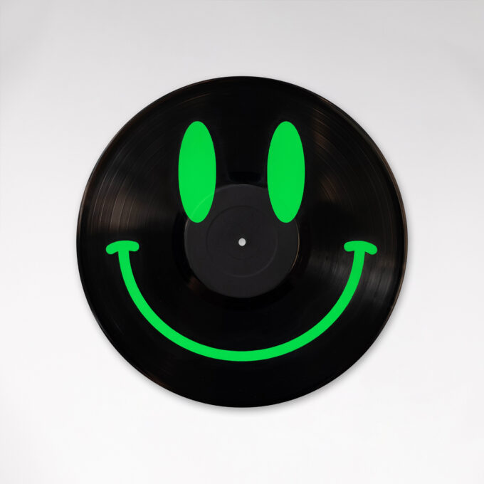 Reversible 12” Vinyl in UV Fluorescent Green