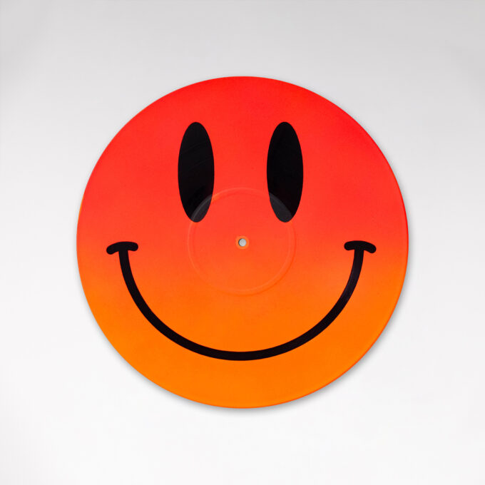 Reversible 12” Vinyl in UV Fluorescent Red & Orange