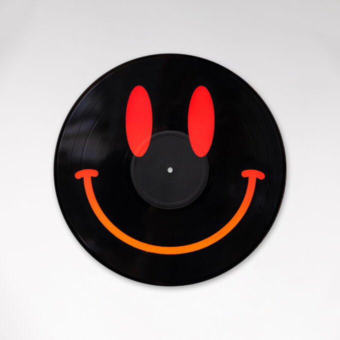 Reversible 12” Vinyl in UV Fluorescent Red & Orange