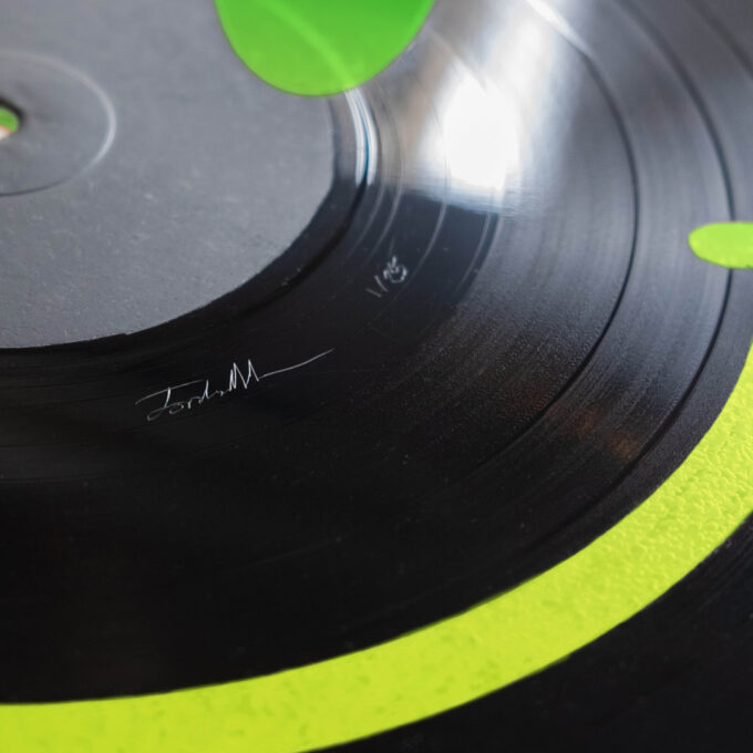 Reversible 12” Vinyl in UV Fluorescent Green & Yellow