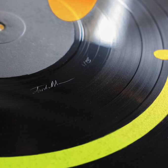 Reversible 12” Vinyl in UV Fluorescent Orange & Yellow